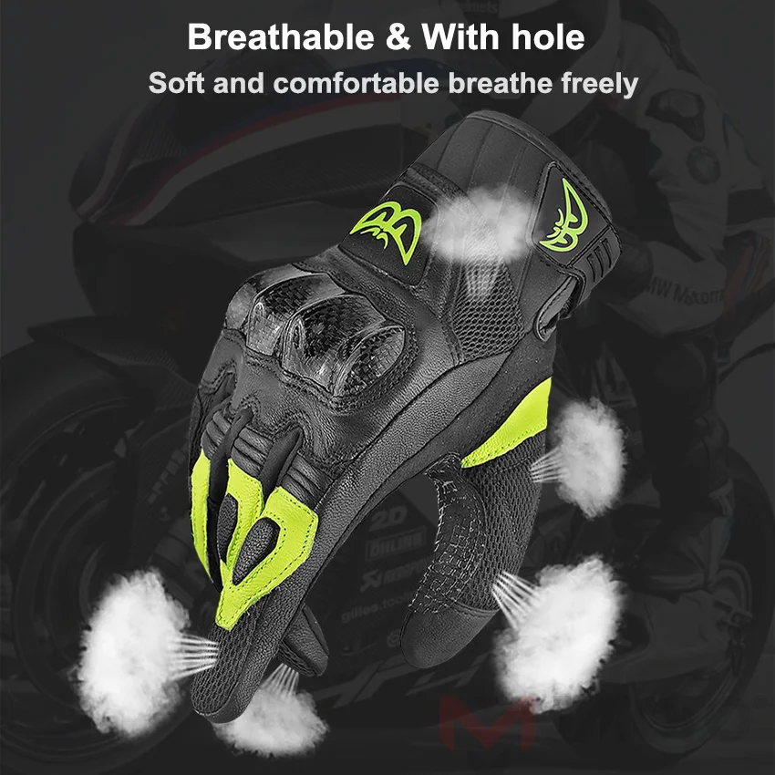 Кожаные Мотоциклетные Перчатки BERIK мужские защитные гоночные перчатки из