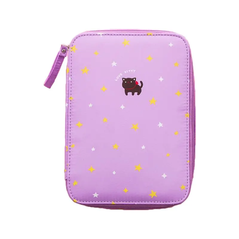 

Korea Multifunction Pencil Bag Canvas Large Capacity Pen Curtain Case Stationery