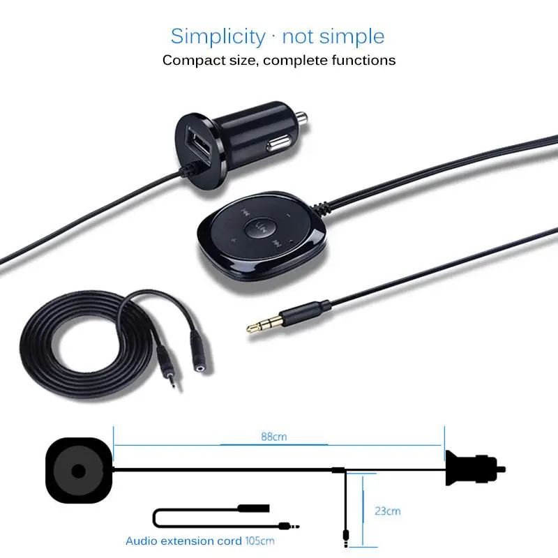 Автомобильное зарядное устройство AOZBZ USB прикуриватель Магнитная база Bluetooth MP3 3 5