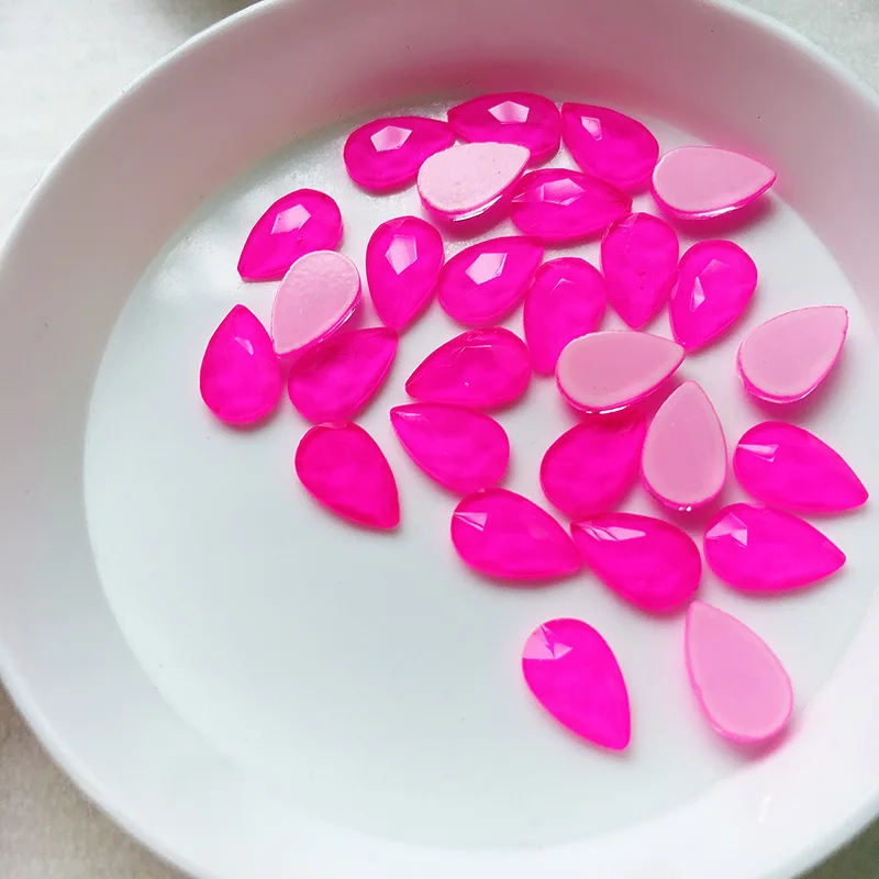 Drop Pink Флуоресцентный мокко Стразы для ногтей со стразами для дизайн ногтей стекло разные формы ювелирные изделия с бриллиантами декоративный камень для ногтей украшения для маникюра 30 шт./лот - Цвет: Drop Pink
