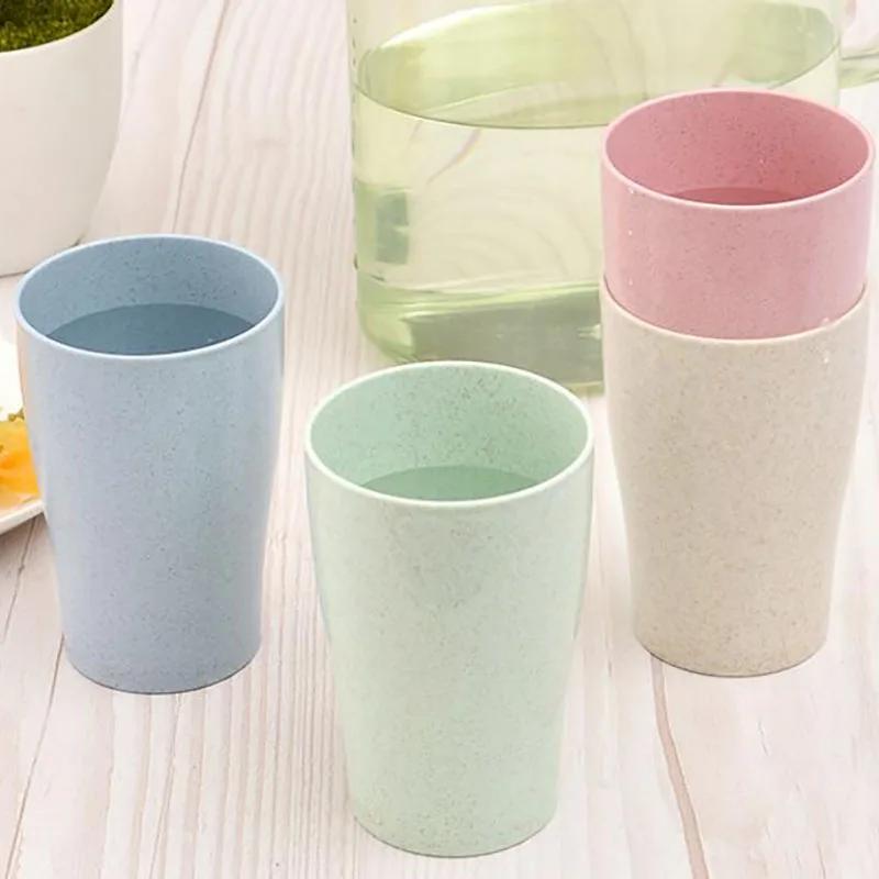 Креативная пластиковая чашка из пшеничной соломы для полоскания рта семейный