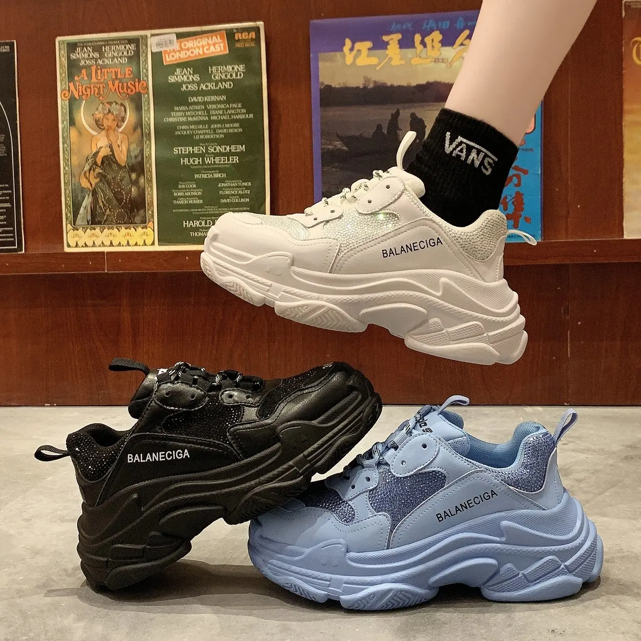 

Brand Design Trendy Blue Women Dad Shoes Summer Chunky Sneakers Platform Casual Shoes Fashion Women's Sneakers Classic Trainers