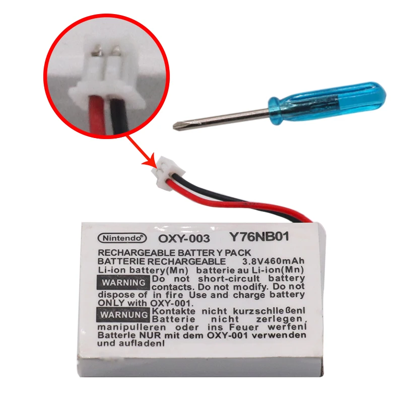 460mAh 3 8 V перезаряжаемый литий ионный аккумулятор с набором инструментов для Nintendo