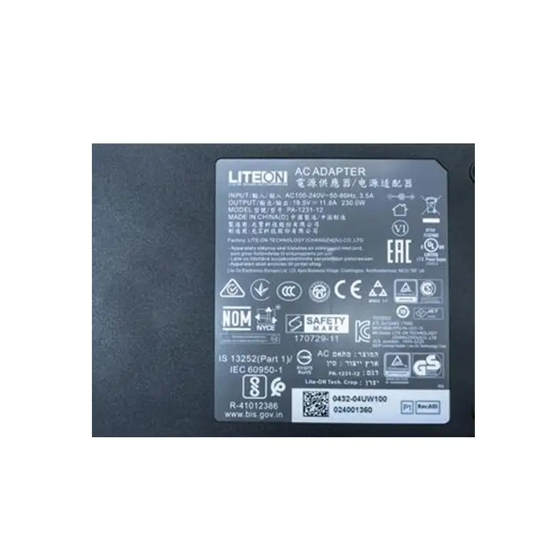 Оригинальное зарядное устройство с адаптером переменного тока для LITEON PA-1231-12 19 5 V