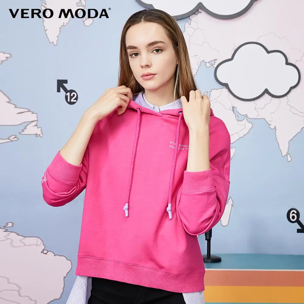 Vero Moda/Новинка Женская Свободная Толстовка с буквенным принтом и манжетами из 100%