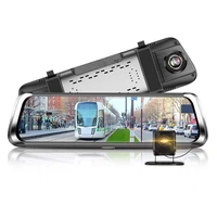 4g car dvr 10 inches touch screen full 1080p wifi stream media dual lens video recorder rearview mirror car dash cam camera adas