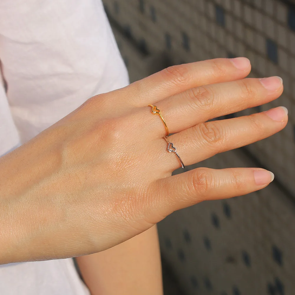 Женское кольцо с полым сердцем Trustdavis коктейльное Открытое из 100% стерлингового