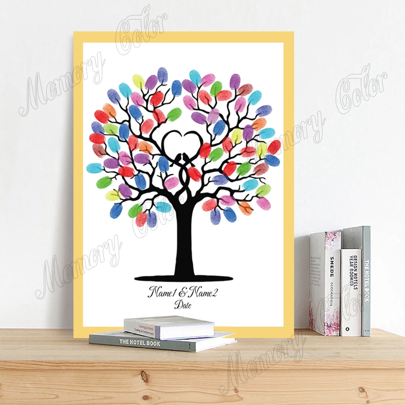 Персонализированные Имя пары свадьба Дата отпечаток пальца Сделай Сам свадебное