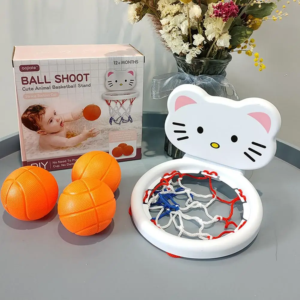 Suction Cup Shooting Basketball Hoop Baby Bath Toys Bathroom Shower Cartoon Animal Toy Kid Play Water Game Toy For Children