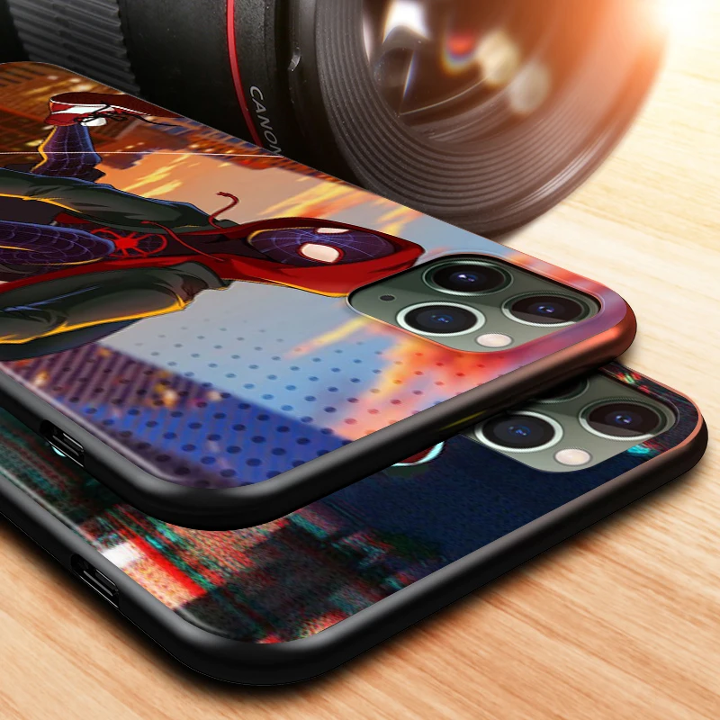 

Marvel Spider Man for Apple iPhone 12 Mini 11 XS Pro Max X XR 8 7 6 6S Plus SE 5 5S Black Phone Case