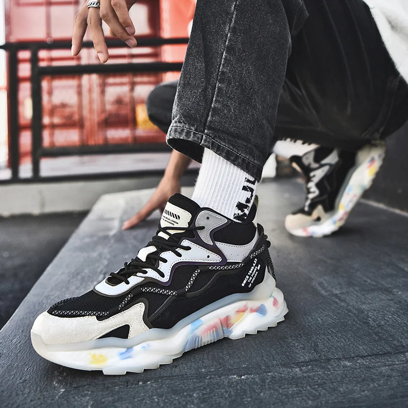 

Men RTrack and field sports mesh air cushion Sneakers men Walking Breathable stretch Sports comfortable Travel Walking Shoes