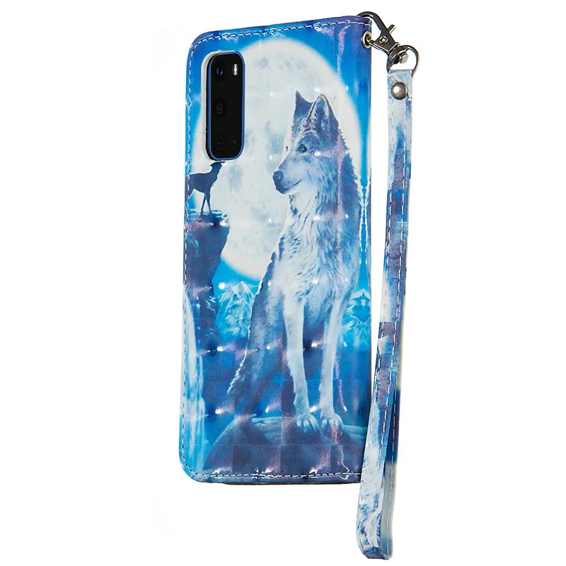 For Samsung S20 Case 3D Painted Flip TPU And PU Leather Wallet Plus Ultra Card Slot Stand Cover | Мобильные телефоны и