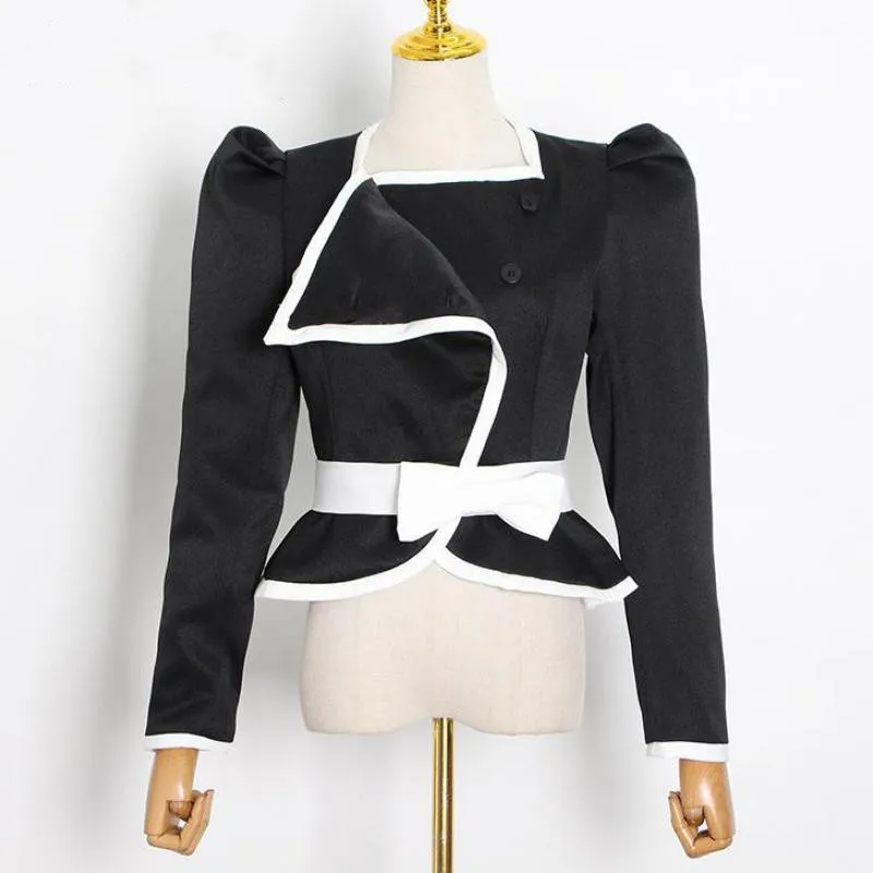 

Женское короткое пальто в стиле пэчворк, Короткие облегающие куртки сочетающихся цветов, модная женская винтажная короткая куртка на осень...