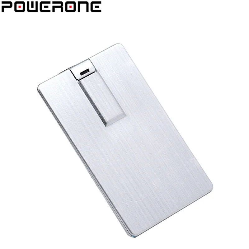 POWERONE USB флэш-накопитель 4 ГБ 8 16 32 64 металлическая карта Pendrive бизнес-подарок Usb