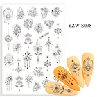 3D наклейки для дизайна ногтей, геометрия Мандала Лотос, цветы, кристаллы, украшения для ногтей, слайдер, фольга, наклейки, аксессуары для маникюра