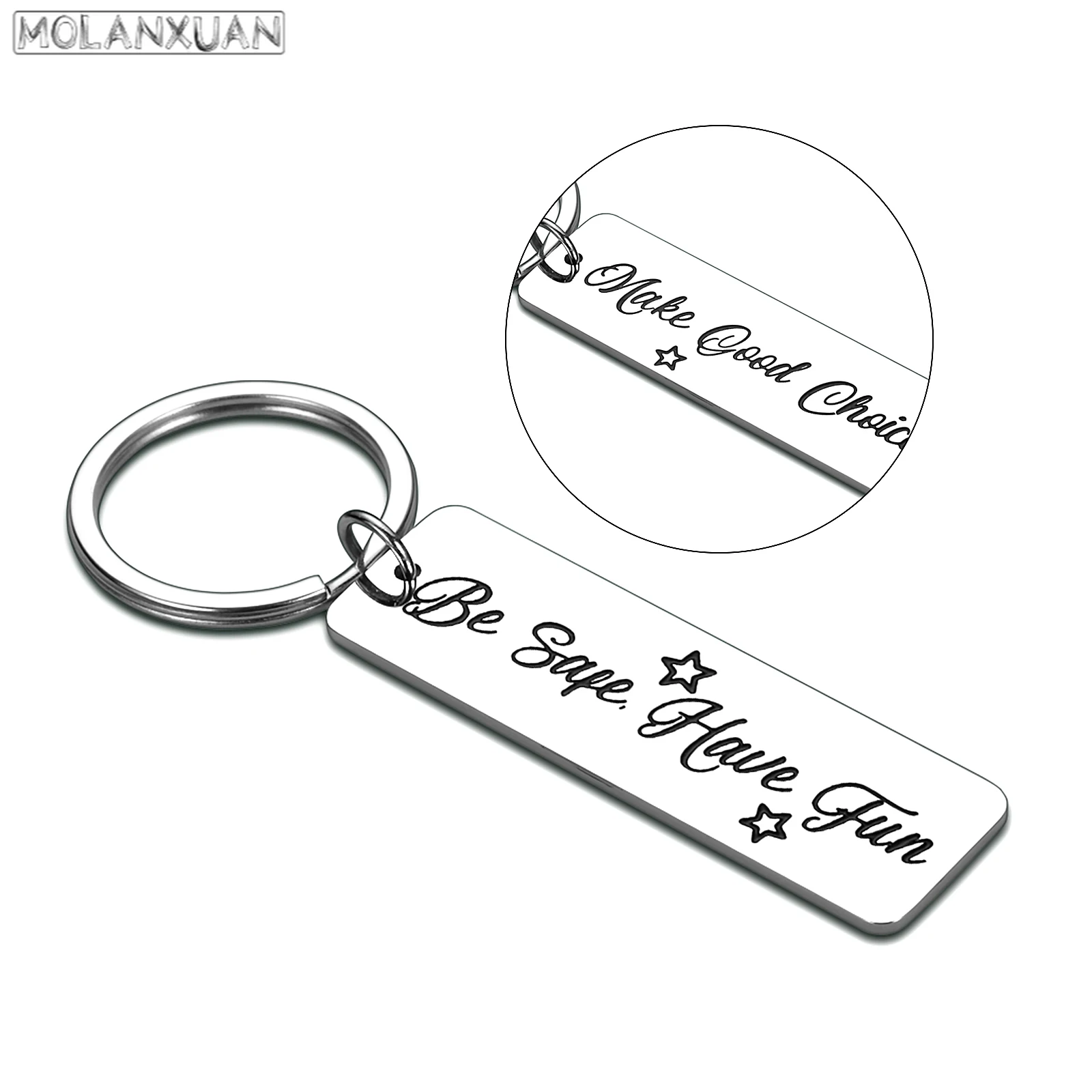 Ключница для нового водителя «Будьте безопасны, веселитесь и принимайте правильные решения» подарок на день рождения для студентов-водителей, рождественские подарки.