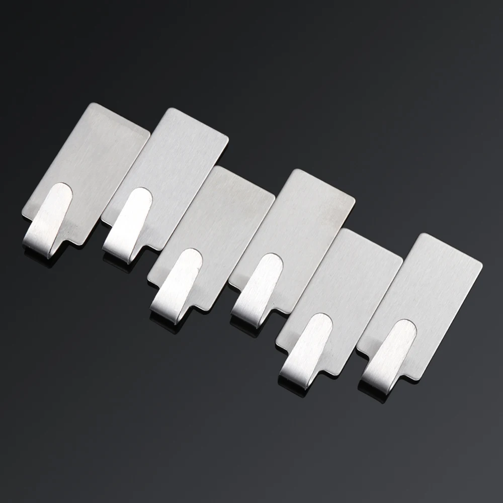 6 шт. самоклеящиеся крючки Нержавеющая сталь супер сильная липкая палочка на