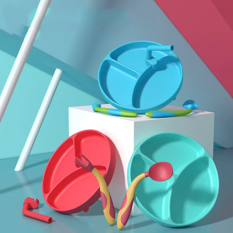 Hipac Бесплатная силиконовая обеденная тарелка для малышей восхитительная со