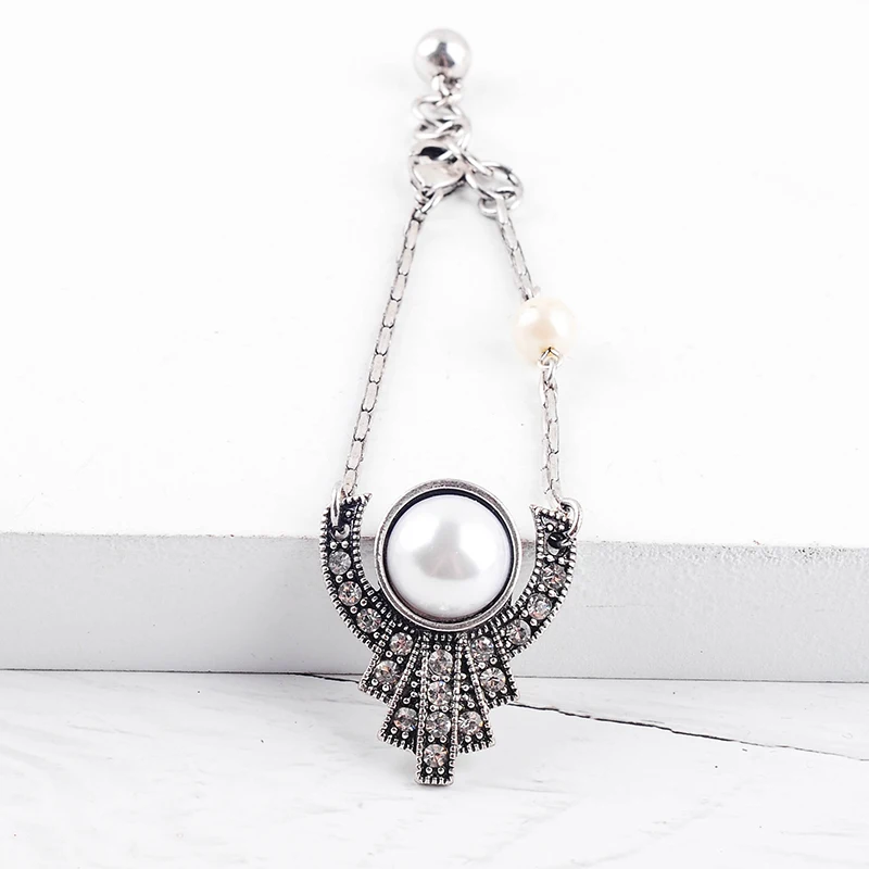 Богемный Винтажный серебряный Регулируемый акриловый браслет для женщин