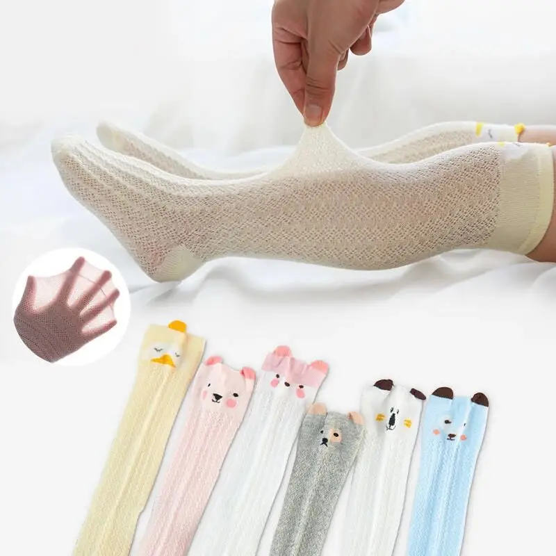 

3Pairs Newborn Baby StockSummer Thin Anti-mosquito Baby Socks Over-the-knee Ultra-thin Cotton Children's Long Leg Socks