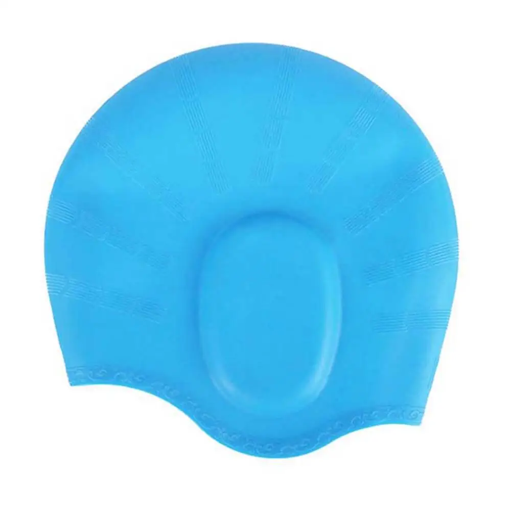 

Waterproof Adult Silicone Elastic Ears Protector Men Women Swimming Pool Hat Protect Ears Long Hair Swimming Caps