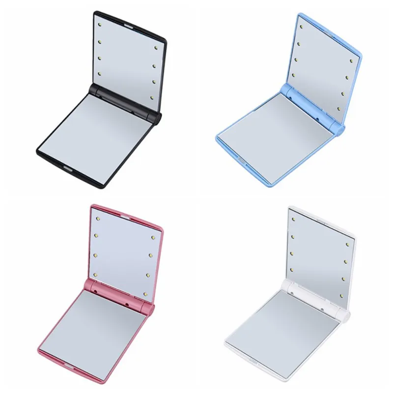 Складное светодиодное косметическое зеркало с подсветкой для макияжа 8