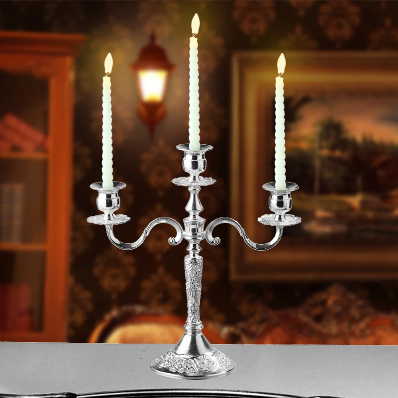 

European Retro Candle Holders Metal Copper Large Three-Head Five-Head Wedding Decoration Table Bougeoir Home Decor BE50CD