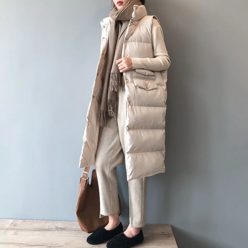 

Autumn Winter Thick Warm Vest Coat Turtleneck Black Vest jackets Women Long Waistcoat Top Vests Chalecos Para Mujer Casaco 2022