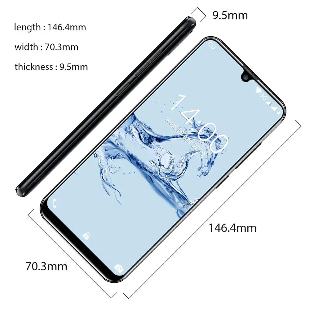 Смартфон OUKITEL C16 5 71 '✙:9 2GB 16GB Android 9 0 MT6580P экран капли воды V/1A 2600mAh отпечаток