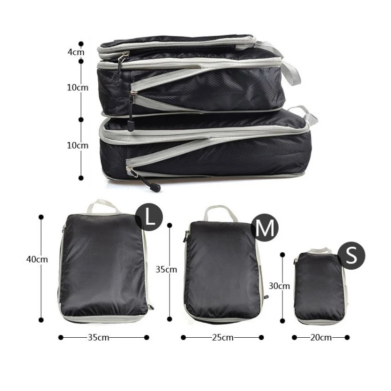 

3Pcs Portable Clothes Storage Bag Organizer Bags Waterproof Cloth Storage Closet Organizer Set For Travel