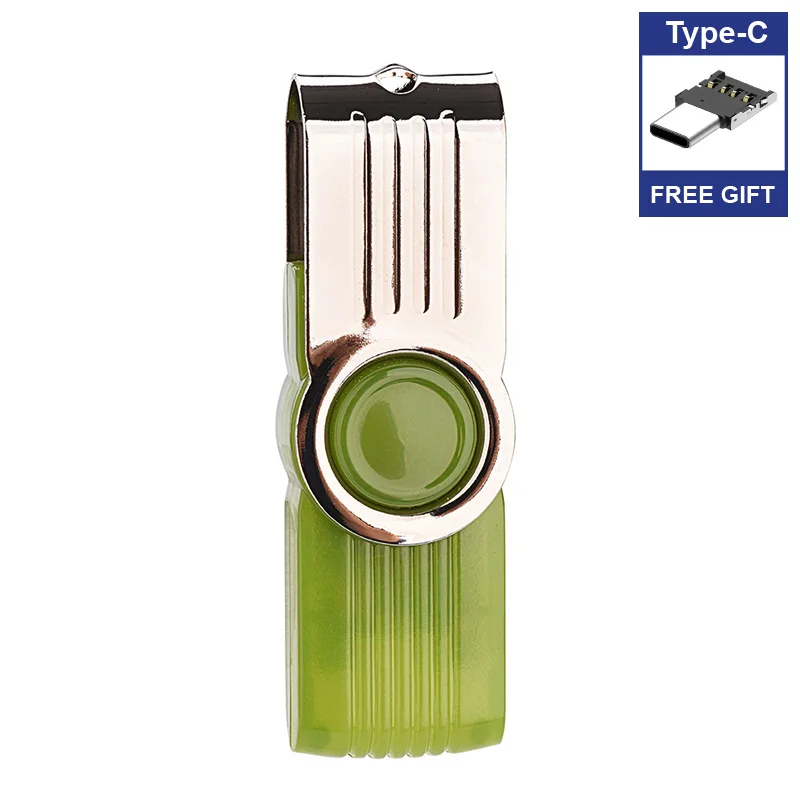 Подарочный высокоскоростной адаптер type-C USB флеш-накопитель 256 ГБ 128 Гб 64 ГБ 32 ГБ Флешка USB 2,0 карта памяти флеш-накопитель - Цвет: Green-Type-C