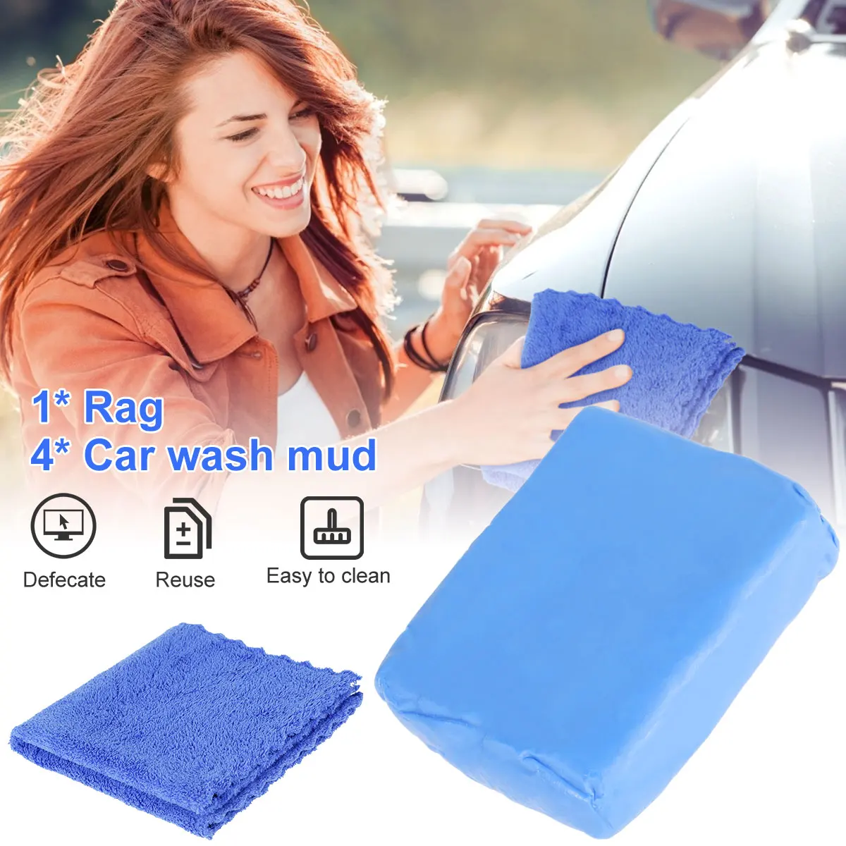 

Car Clay Bar 4x100g Auto Detailing Magic Clay Bars Cleaner Reusable Car Magic Clay Cleaner for Polishing Washing Waxing Dusting