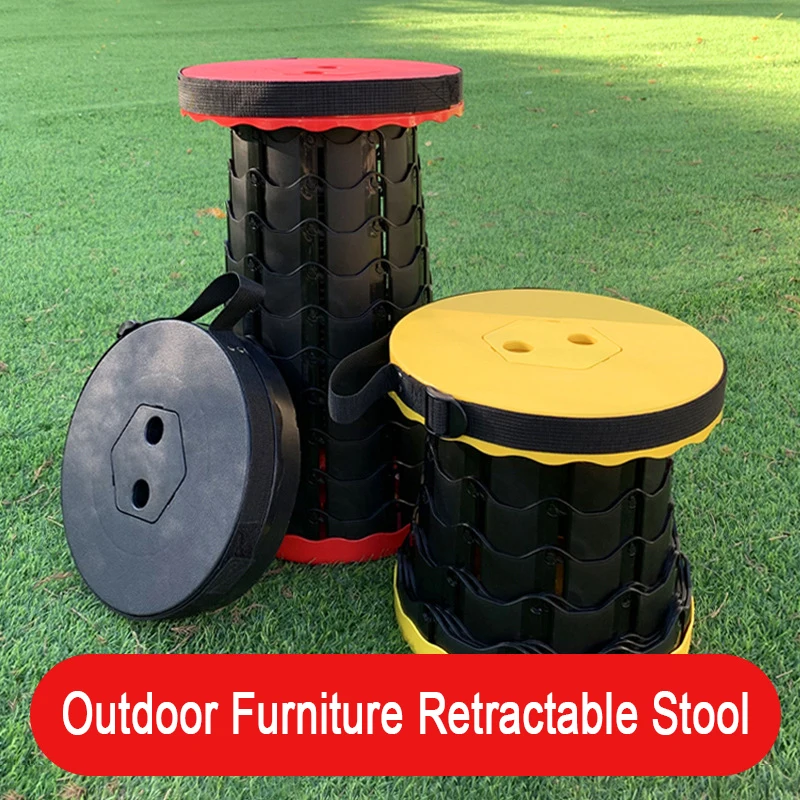 

Outdoor Retractable Stool Portable Chair Folding Camping Chair Fishing Traveling Picnic Retractable Stool Adjustable Ottomans