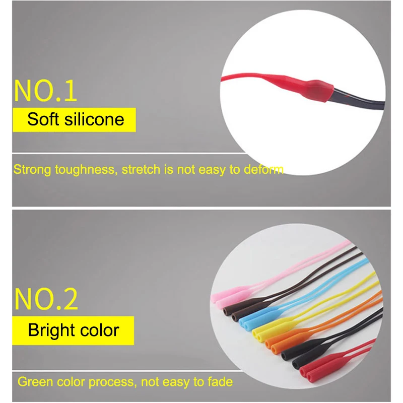 

56cm Silicone Glasses Chain Strap Cable Holder Neck Lanyard for Reading Glasses Keeper XR-Hot
