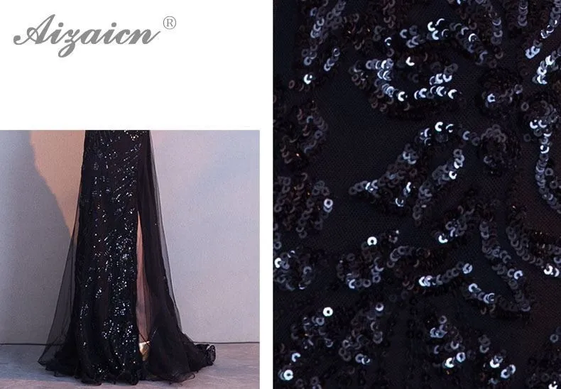 Черные вечерние платья с глубоким v-образным вырезом Qipao Promtion Cheongsam современные Вечерние платья Русалка Qi Pao женское китайское платье халат