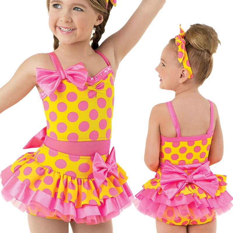 Фото Детский танцевальный костюм в горошек с бантом | Тематическая одежда и униформа