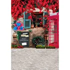 Виниловый фон для фотосъемки с растительным цветочным рисунком, западное дерево, окно, телефонная будка, Фотофон для фотостудии, S-208
