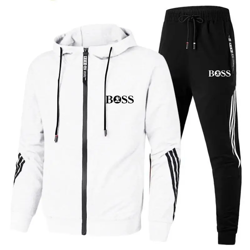 

Spring and Autumn Men's Sportswear 2 Hoodie + Pants Sports Suit Men's Zipper Hoodie Men's Suit Sportswear