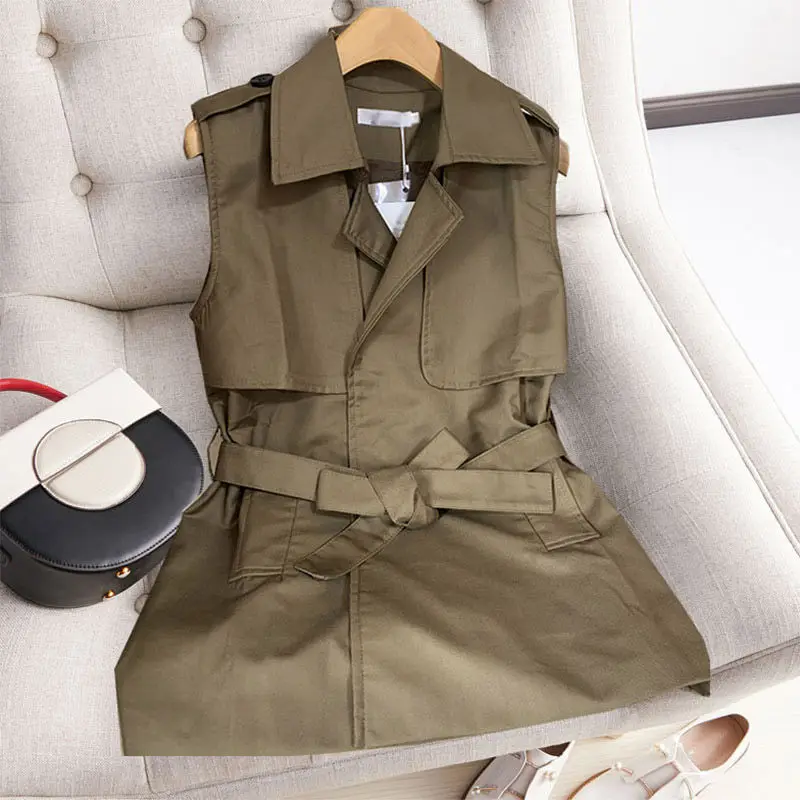 Женский осенний комплект жилет на шнуровке универсальная короткая ветровка