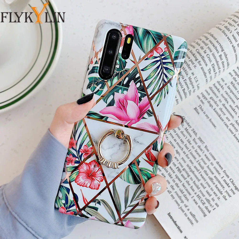 Чехол подставка FLYKYLIN с кольцом для Huawei Mate 20 30 Pro P20 P30 Lite мягкий силиконовый чехол IMD