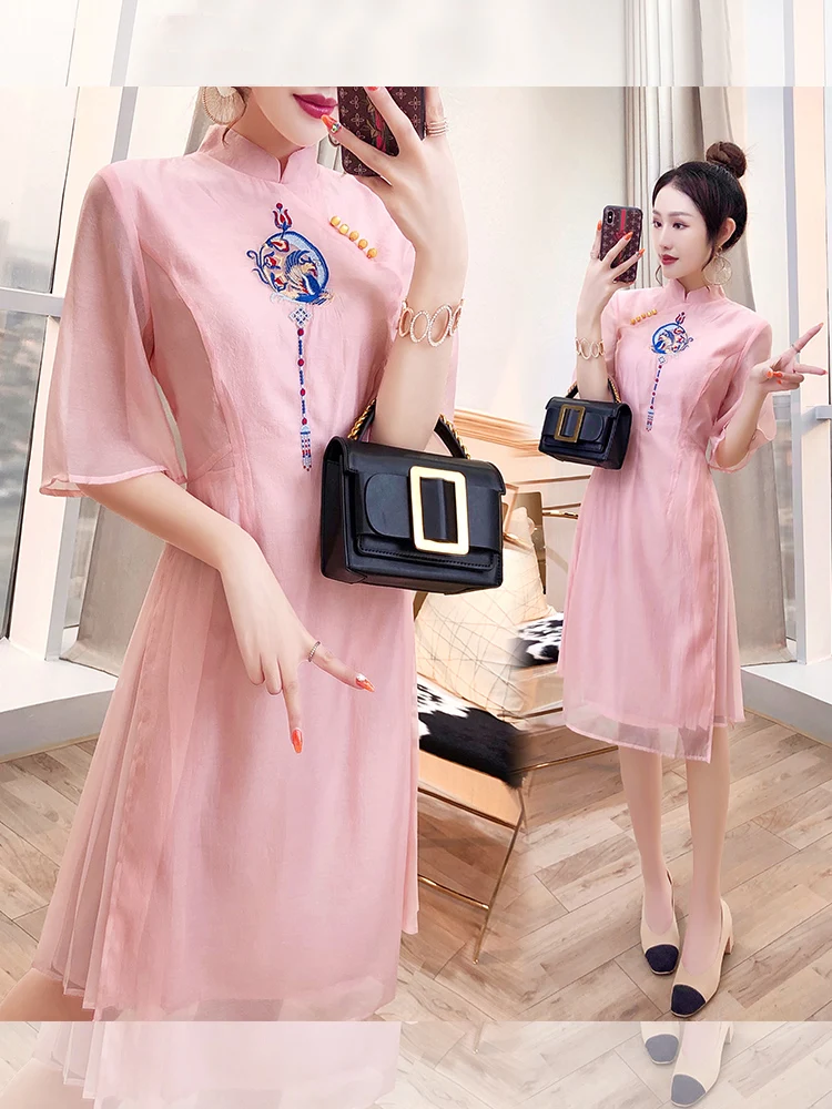 

New spring dress of 2021 China style young girl cheongsam improved dress