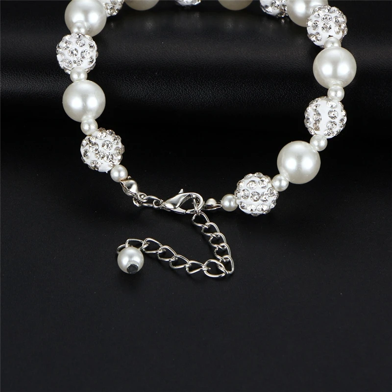 Креативный элегантный браслет с жемчугом и кристаллами регулируемый женский