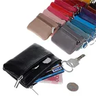 Маленький тонкий кошелек из искусственной кожи для мужчин и женщин, сумочка для мелочи, клатч на молнии с держателем для ключей и карт, популярный мини-кошелек