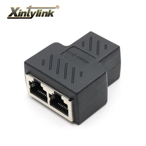 xintylink 1 to 2 ways lan rg45 cat6 cat5e cat5 8p8c stp shielded ethernet network cable rj45 female splitter connector adapter free global shipping