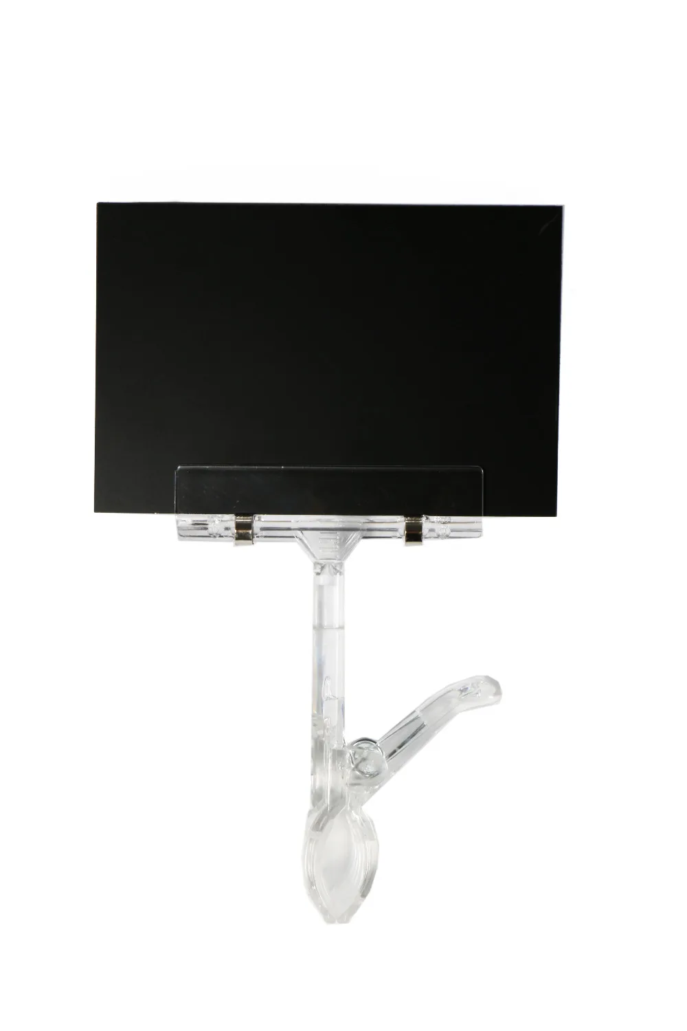 Прозрачный зажим для вывески полки трубки рельсовый с биркой и карточкой стеллаж