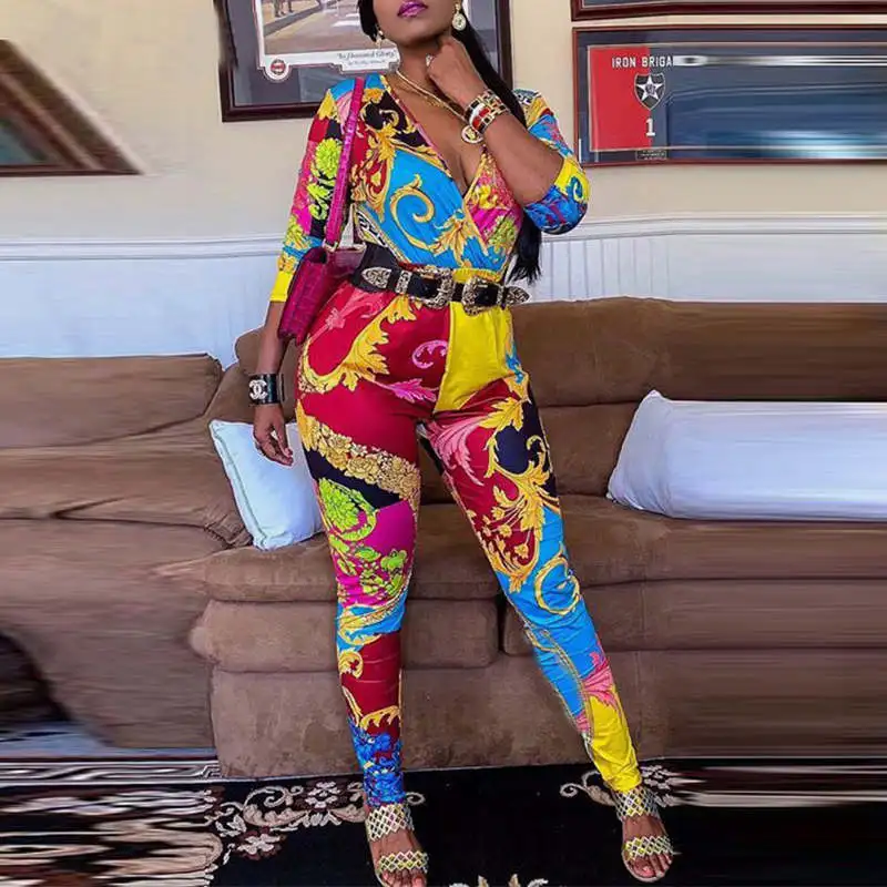 Женское платье с длинным рукавом в винтажном стиле Роскошные печатные