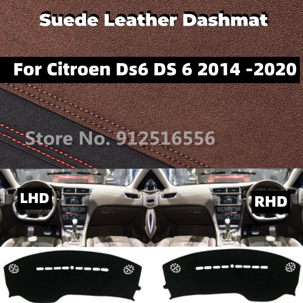 

For Citroen Ds6 DS 6 2014 - 2020 2016 2017 Car Suede Dashmat Dash Mat Dashboard Cover Non-Slip Sunshield Accessories Protector