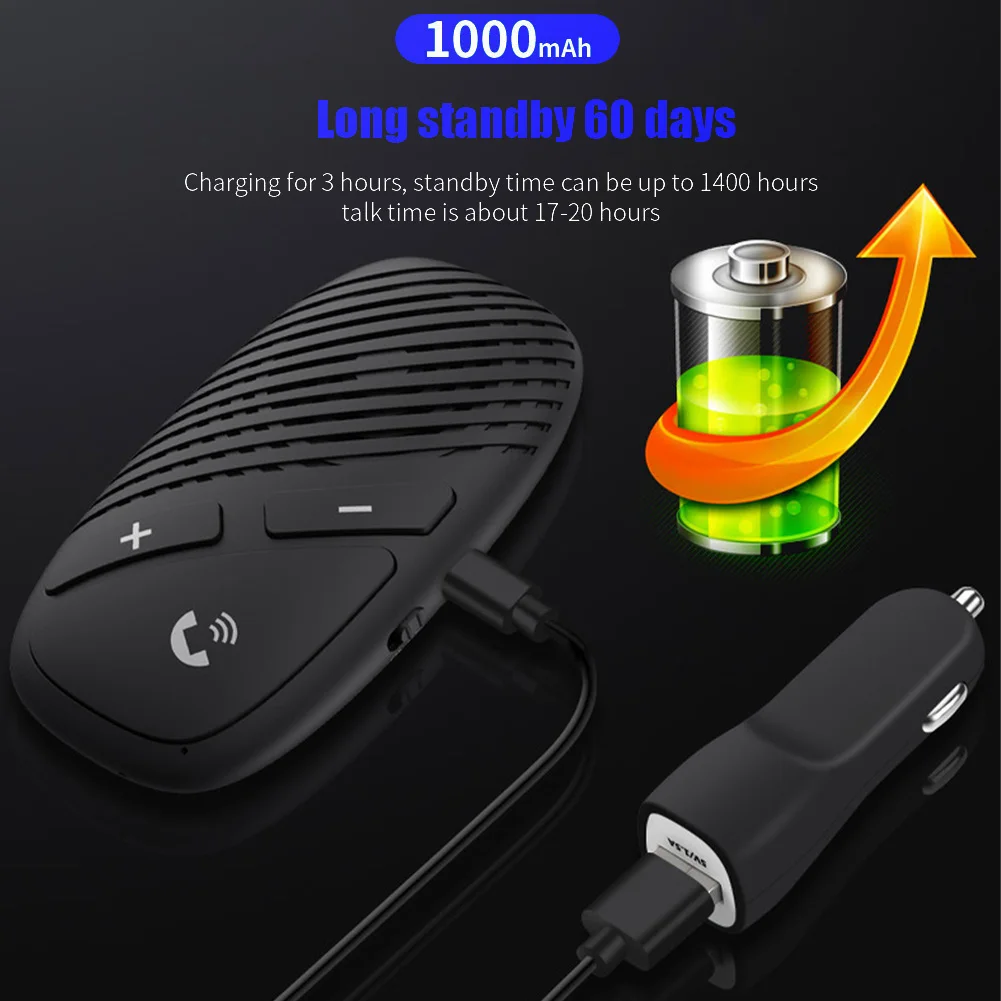 

Wireless Car Speakers Handsfree Car Kit Hands-free Bluetooth V5.0+EDR Wireless Connection Lower Power Consumption