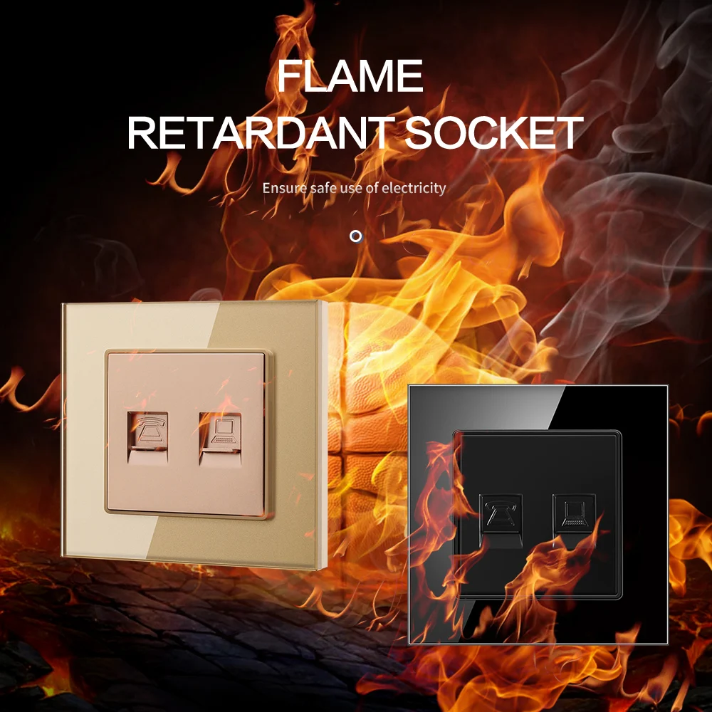 RJ45 RJ11 настенная розетка для телевизора сигнальные выводы ЕС Стандартный