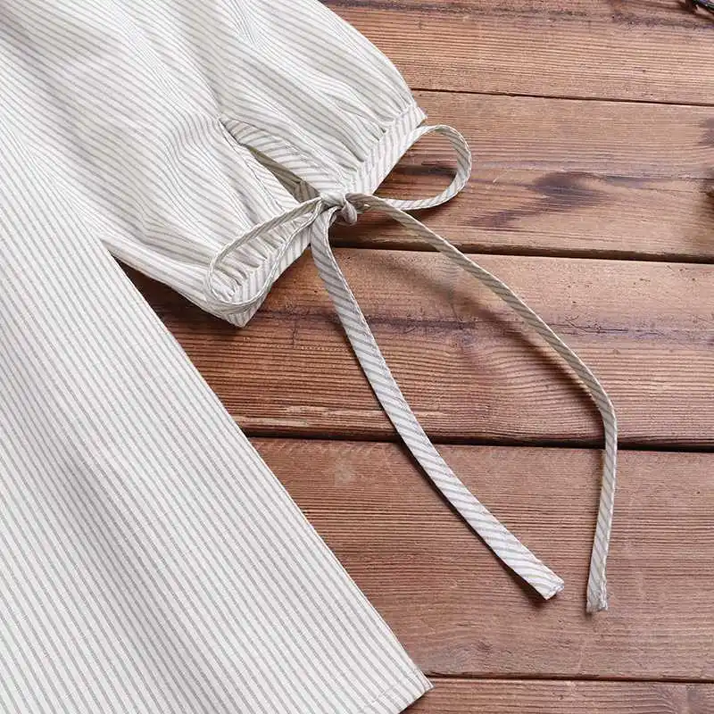 

Summer Floral Embroidery Shirt Elegant Women Striped Blouse Casual 3/4 Sleeve Tunic Tops Female Work OL Blusas Chemise